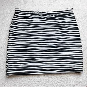 Charlotte russe black and white striped skirt